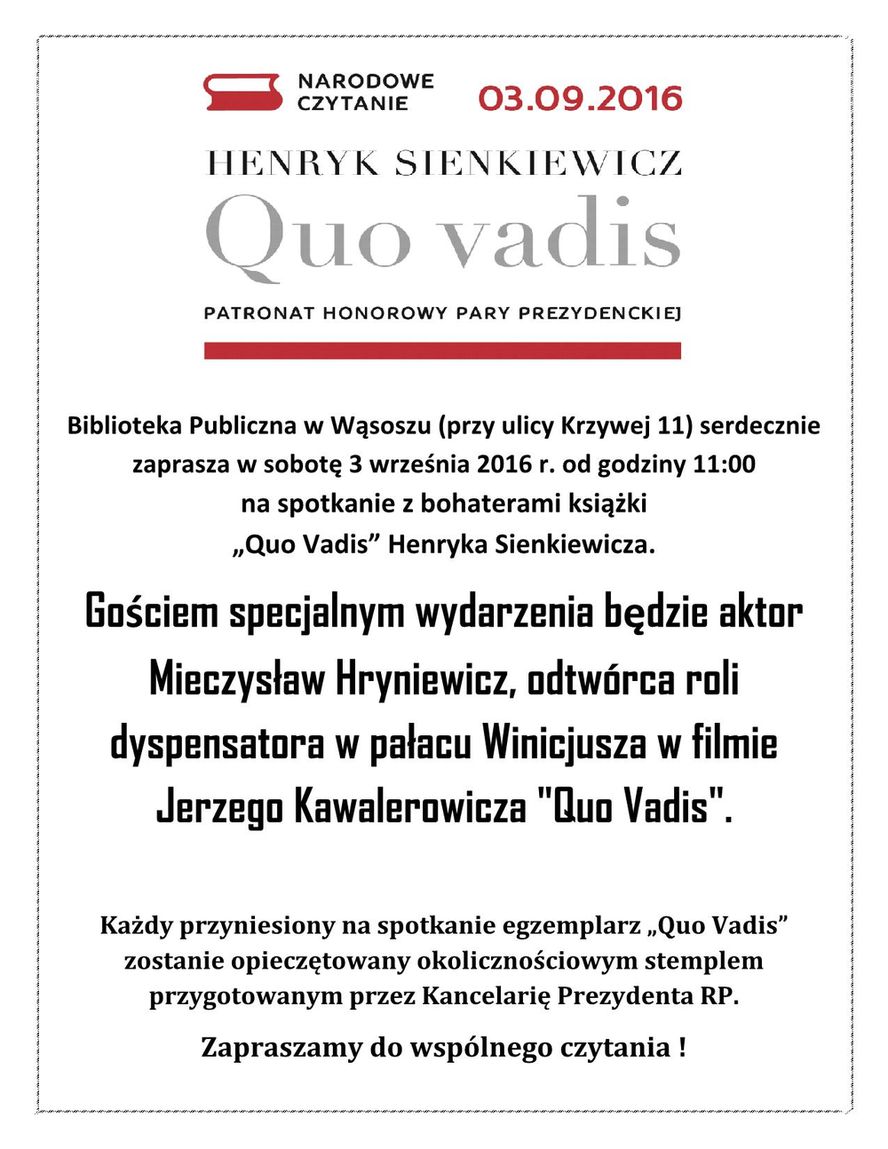 Narodowe Czytanie z Mieczysławem Hryniewiczem